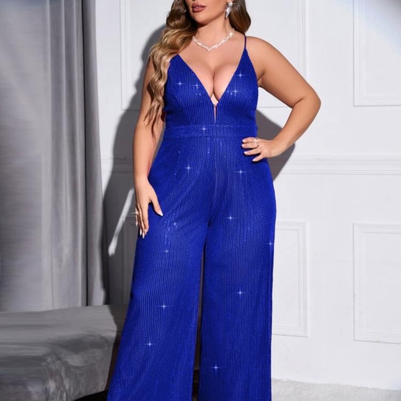 Plus Size Sequined Cami Jumpsuit - Picture 4 of 6